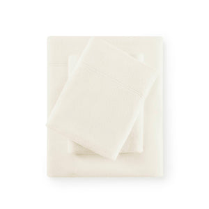 JLA Home True North by Sleep Philosophy - Sheet Micro Fleece Sheet Set — Ultra-Soft, OEKO-TEX Certified, Warm Breathable Flannel Alternative for Cozy Year-Round Comfort Ivory PC20-126
