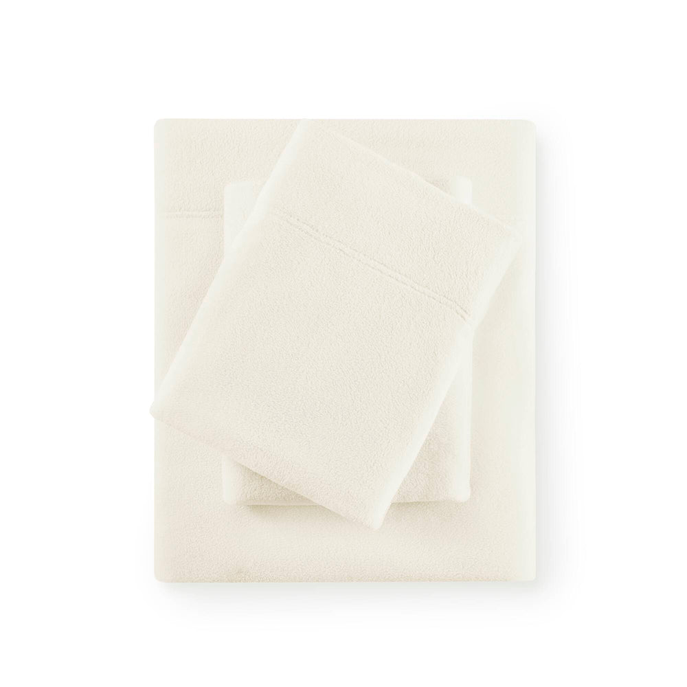 JLA Home True North by Sleep Philosophy - Sheet Micro Fleece Sheet Set — Ultra-Soft, OEKO-TEX Certified, Breathable Warmth, Pill-Resistant Comfort Ivory PC20-125