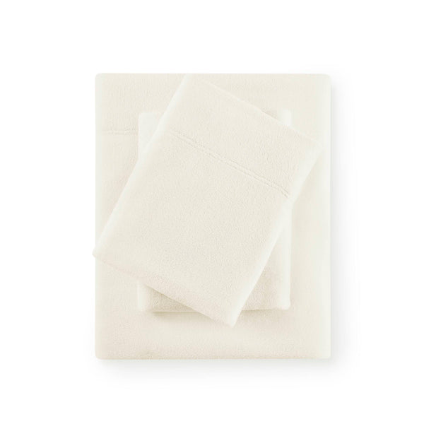 JLA Home True North by Sleep Philosophy - Sheet Micro Fleece Sheet Set — Ultra-Soft, OEKO-TEX Certified, Breathable Warmth, Pill-Resistant Comfort Ivory PC20-125