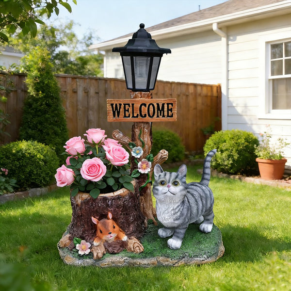 English Elm Schnauzer Solar Led Resin Planter Statue Outdoor Garden Accent for Patio Decor W5398P464238