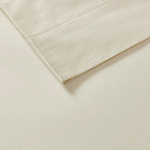 JLA Home Madison Park - Cotton 56/44 Sateen Sheet Set — OEKO‑TEX Certified, Peachy-Soft, Durable Wrinkle-Resistant Bedding (Fits Deep Mattresses) Ivory MPH20-0007