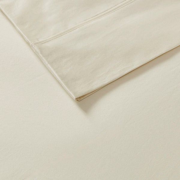 JLA Home Madison Park - Cotton 56/44 Sateen Sheet Set — OEKO‑TEX Certified, Peachy-Soft, Durable Wrinkle-Resistant Bedding (Fits Deep Mattresses) Ivory MPH20-0007