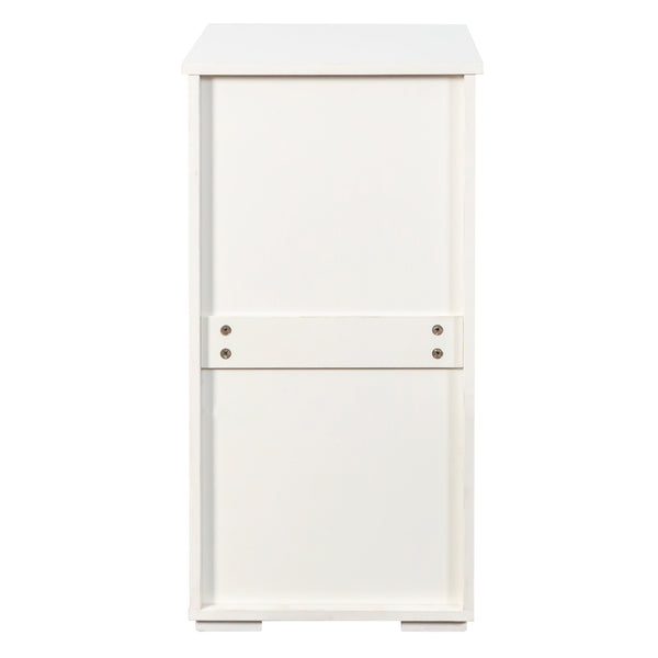 English Elm Laundry Cabinet with Removable Liner Bag, Slim Divided Storage for Dorms & Apartments, Open Shelf Organizer W331P365071
