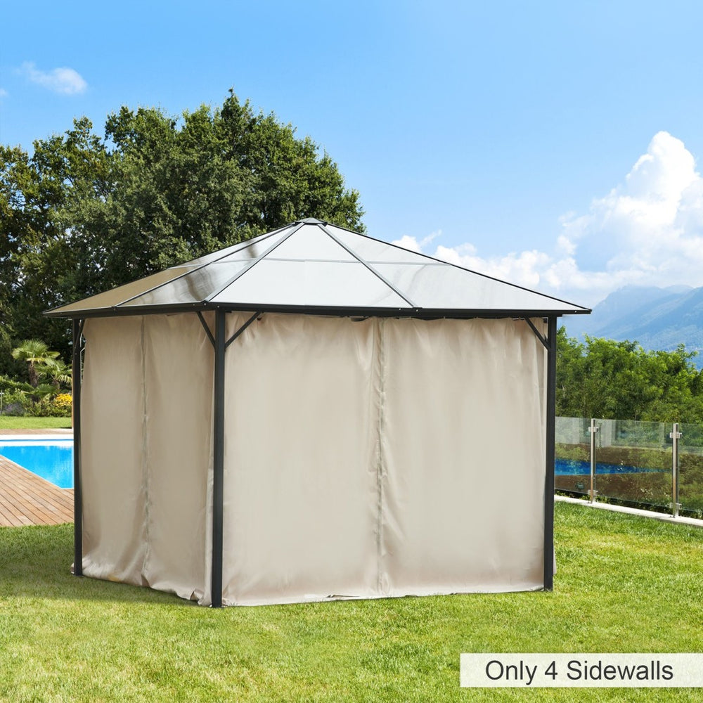 English Elm Outsunny 10' X 10' Replacement Gazebo Sidewall Set With Panels, Hooks & C-Rings For Shade & Privacy W2225P175528-GIGA