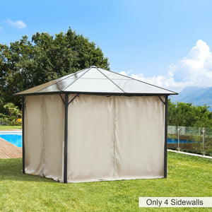 English Elm Outsunny 10' X 10' Replacement Gazebo Sidewall Set With Panels, Hooks & C-Rings For Shade & Privacy W2225P175528-GIGA