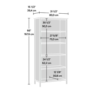 English Elm 5-Shelf Engineered Wood Bookshelf in Brown Finish — Lightweight, Durable 31.5"x15.5"x66.1" Display Unit B356P367959