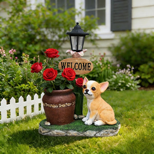 English Elm Sitting Corgi Resin Planter Sculpture Whimsical Porch Garden Decor with Succulent Cavity W5398P464253