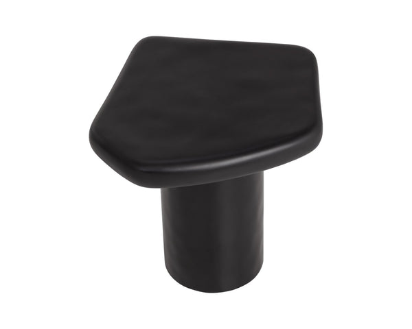 Sunpan DETTI End Table - Sculptural Matte Black Concrete Accent Piece for Modern Living Spaces & Patios 112618