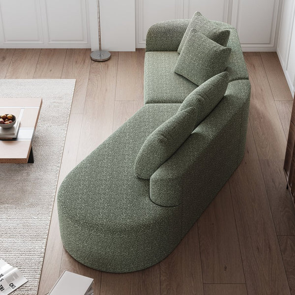 English Elm Modern Oversized Sectional Sofa - 112-Inch Chenille Cloud Couch With Deep Seats & 4 Pillows, No Assembly W834P323322