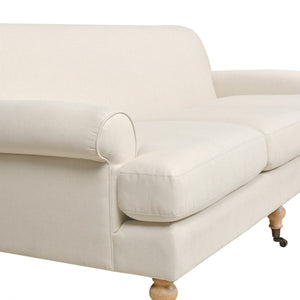 English Elm Jennifer Taylor Home - Alana 88" L-Shape Reversible Sectional Sofa with Linen Beige Upholstery, Kiln-Dried Frame, Foam Comfort B2719P238357