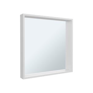 English Elm Dakota Wall-Mounted Medicine Cabinet with Mirror & Shelves, White Engineered Wood Organizer Stylish and Space-Saving B200P362001