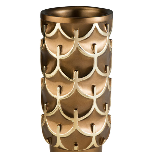 English Elm 14.25" Polyresin Owl Vase with Golden Crown Accent for Mantel or Bookshelf Decor B072115829