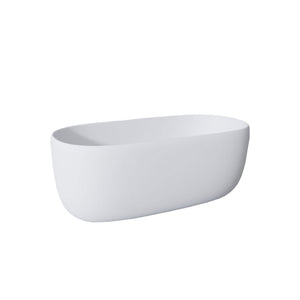 English Elm 51'' Stone Resin Freestanding Soaking Tub Matte White Spa Bath with Drain W2753P191225