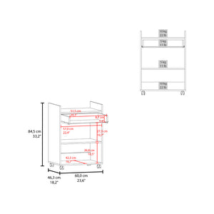 English Elm Derry White Coffee Cart with Drawer & Wheels — Engineered Wood Storage Cart for Kitchen & Living Room B092P309172
