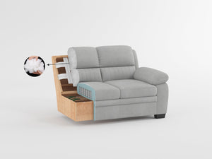 English Elm Modern Channel Tufted Blue Fabric 3 Piece Living Room Sofa Set with Pocket Coil Support B011S01172