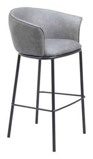 Garston Barstool Gray 110177 Zuo Modern