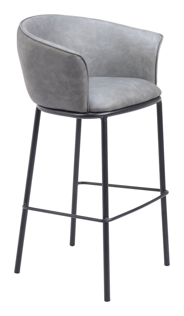 Garston Barstool Gray 110177 Zuo Modern