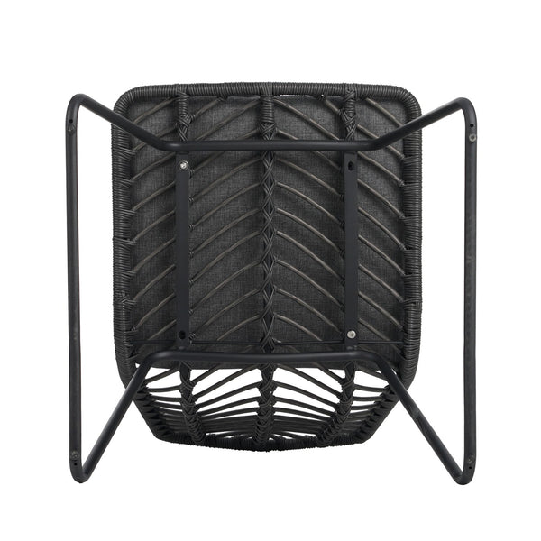 English Elm Christopher Knight Home® - DEJA Rattan Patio Chairs (2-Pack) with Gray Cushions, Iron Frame, 300 lb Capacity, Quick Assembly N762P240764E