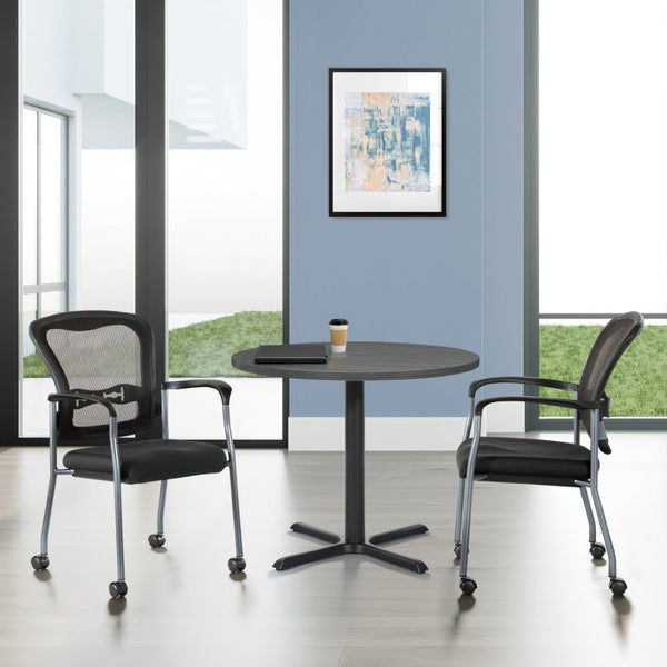 OSP Home Furnishings Titanium Pro-line Stackable Visitors Chair with Lumbar Support for Reception Spaces 84540-30