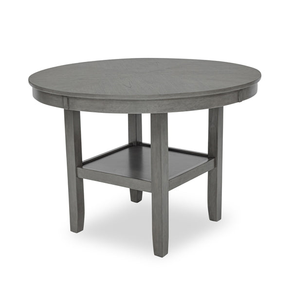 English Elm Beautiful Round 5Pc Dining Set with Lower Storage Shelves, 42" Table & 4 Wood Chairs, Modern Elegance B011P232888