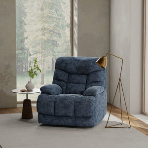 English Elm Swivel Glider Recliner Plush Upholstered Chair for Contemporary Living Rooms Blue B339P422561