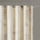 Madison Park Quincy Transitional Printed Cotton Shower Curtain MP70-4246 Khaki