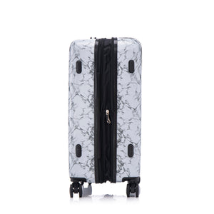 English Elm 3-piece Polycarbonate Hardshell Luggage Set with Swivel Wheels and Combo Lock White+Gray T3292P316954