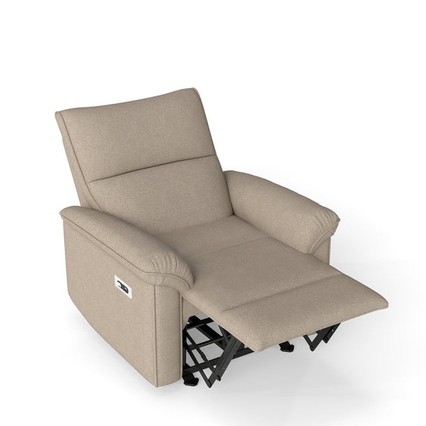 English Elm Power Lift Recliner Velvet Chair with Extended Footrest and Cup Holders for Elderly W1028S00062