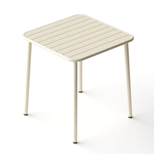 English Elm Sera outdoor square table - waterproof metal courtyard bistro table for balcony, villa, versatile seating Retro White W3318P306363