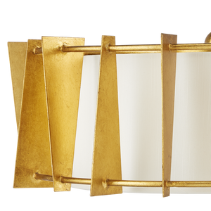 Berwick Gold Semi-Flush Mount Light Fixture - Contemporary Wrought Iron, Adjustable LED Design, 17.75"