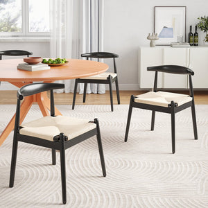 English Elm 47" Round Wood Dining Table Seats Six with Industrial Metal Base for Modern Homes Honey T3623P437349