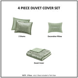 Intelligent Design Felicia Glam/Luxury Velvet Duvet Cover Set with Throw Pillow ID12-2416 Green