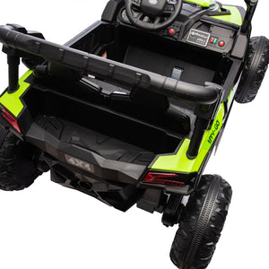 English Elm 24v Two Seat Kids Electric Utv with Parental Remote Suspension Off Road Ride On Green W1578P184798