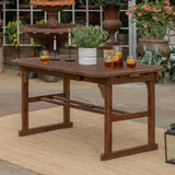 English Elm Walker Edison - Modern Slat-Top Solid Acacia Wood Butterfly Outoor Dining Table - Dark Brown