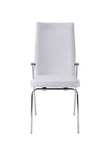 English Elm White and Chrome Padded Side Chair (Set Of 2)