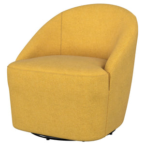 English Elm Denali Mustard Yellow Upholstered Swivel Chair - Modern Barrel Back Accent Seat, Cozy Stylish Comfort B062P353267