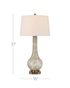 Currey & Company Bombon Table Lamp - Fused Glass Design With Antique Brass Base & Crystal Finial For Elegant Decor Brown Glass ,Metal 6000-1025-currey-company