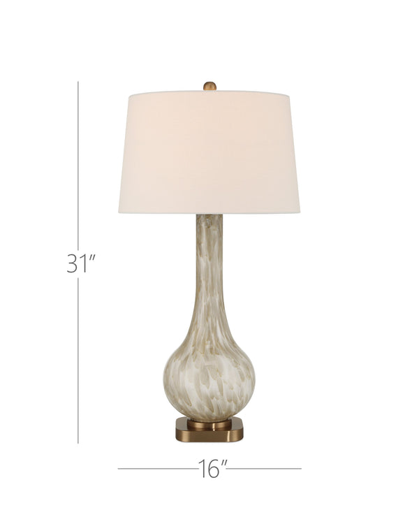 Currey & Company Bombon Table Lamp - Fused Glass Design With Antique Brass Base & Crystal Finial For Elegant Decor Brown Glass ,Metal 6000-1025-currey-company