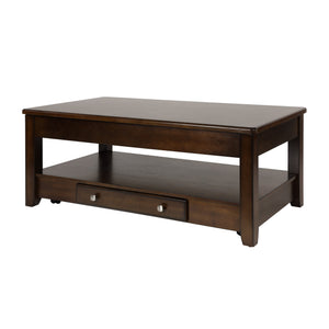 English Elm Contemporary Chairside Table with Open Shelf and Deep Finish for Living Room Style and Functionality Cherry 51.5 L x 29 W x 12 H B011P297485