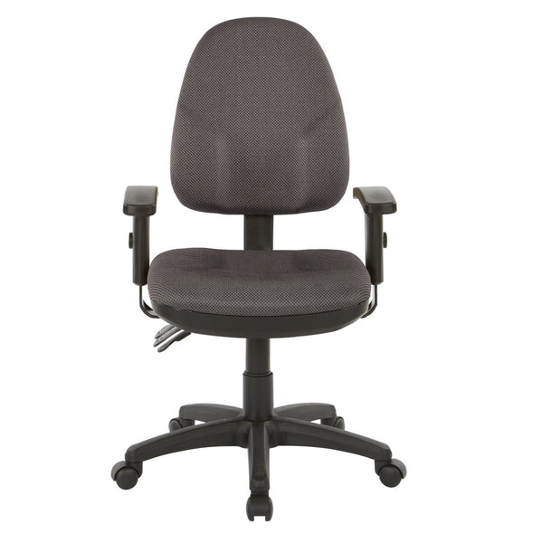 OSP Home Furnishings Dual Function Office Chair with Lumbar Support Foam Seat and Adjustable Arms for Desk Work 36427-295