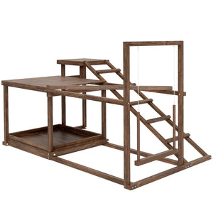 English Elm Pet Chicken Activity Play Set Solid Fir Wood Swing Ladder Perch Feeder Enrichment T3971P412299