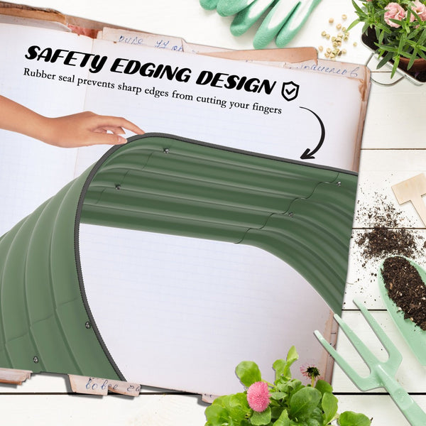 English Elm Outsunny 3-Tier Galvanized Steel Garden Bed Kit - Versatile Planter With Open Bottom For Healthy Growth W2225P174404-GIGA