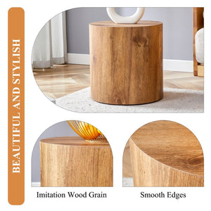 English Elm The Stylish Cylindrical Table - Versatile Coffee Table, Dining Surface, Or Compact Workbench Design W1151P200298-GIGA