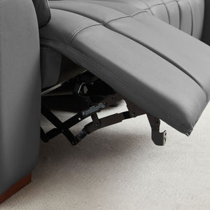 English Elm 4 Seats Modern Wall-Hugger Reclining Sofa – Genuine Leather L-Shaped Couch With Usb & Comfort Features W2582S00178