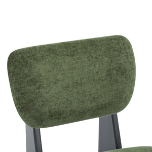 English Elm [set of 2] Beige Polyester Barrel Lounge Chairs with Black Wood Base for Living Room Black+Green N767P373046G
