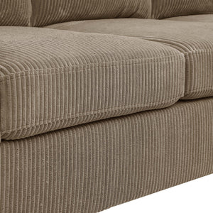 English Elm Savannah Corduroy Modular Sectional with Matching Ottoman for Contemporary Living Rooms Camel B343S00047