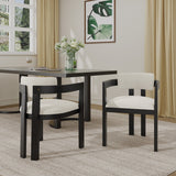 Christopher Knight Home® Modern Bouclè Armrest Dining Chair in Black/Beige