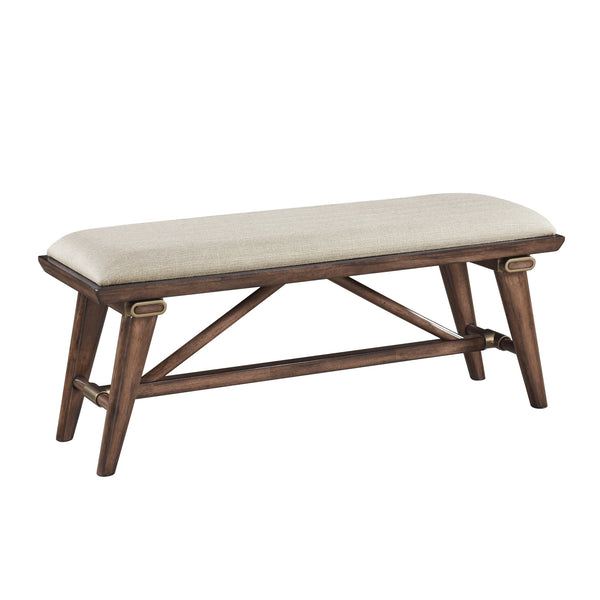 English Elm Modern 47.5" Bench Upholstered Fabric Seat with Brown Wooden Frame for Dining Kitchen Seating B011P196940