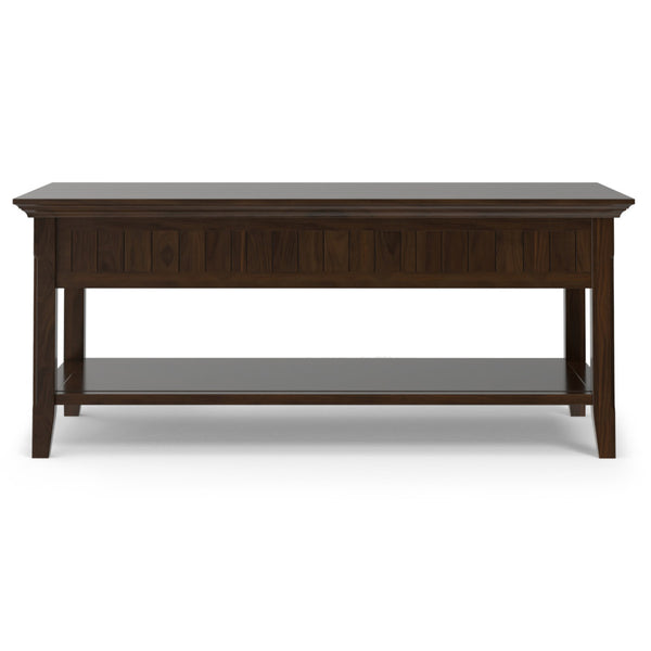 English Elm Acadian Handcrafted Lift Top Coffee Table with Storage - Brunette Brown Solid Wood, Transitional Elegance B136P203460