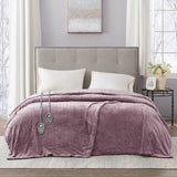 Beautyrest Heated Plush Casual Blanket BR54-0657 Lavender